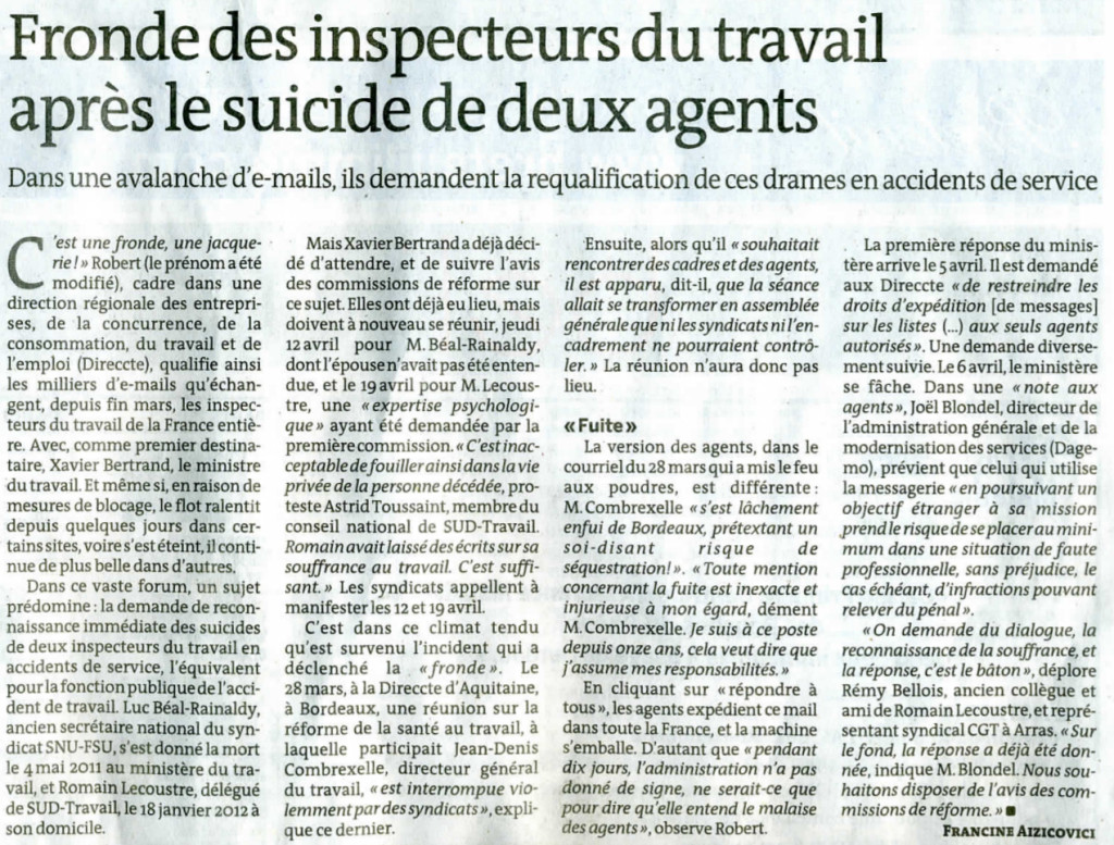 Fronde-inspecteurs-travail-accident-service