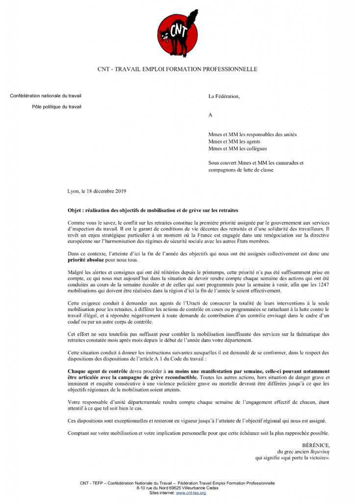 lettre réalisation d'objectifs